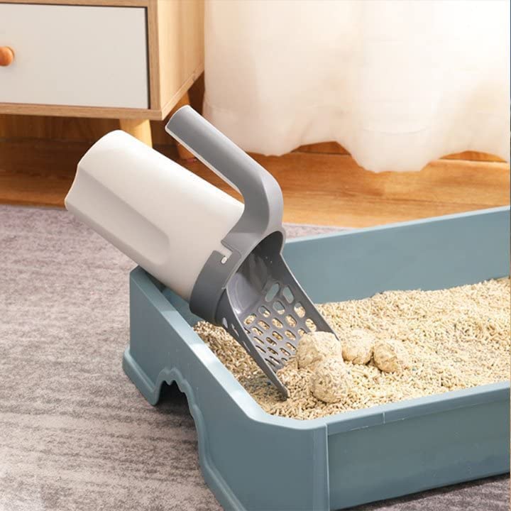 Cat Litter Scooper, Upgraded Cat Litter Shovel with Holder, Litter Tray Scoop Cat Scooper with Extra 135pcs Litter Waste Bags